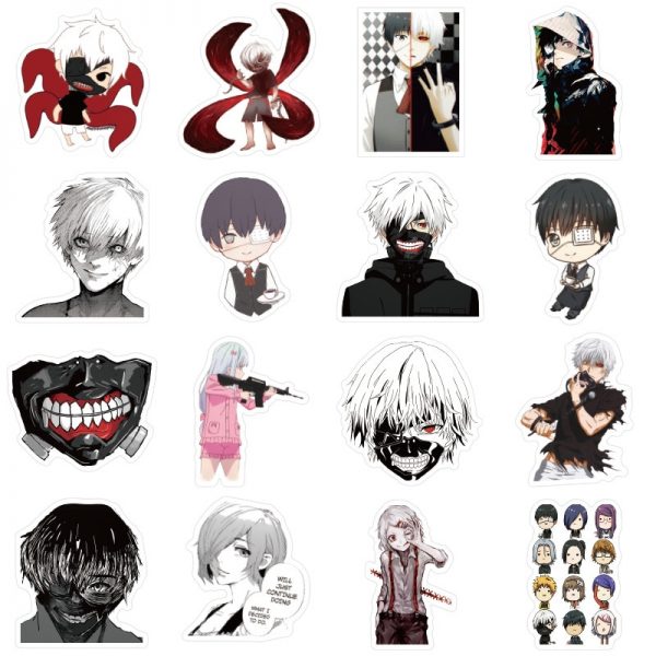 10 30 50pcs pack Japanese anime Tokyo Ghoul Stickers For Refrigerator Cars Helmet Gift Box Bicycle 4 - Tokyo Ghoul Merch Store