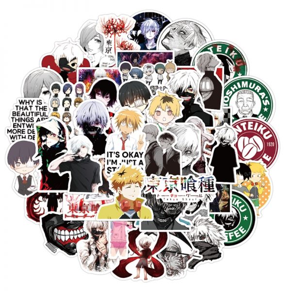 10 30 50pcs pack Japanese anime Tokyo Ghoul Stickers For Refrigerator Cars Helmet Gift Box Bicycle - Tokyo Ghoul Merch Store