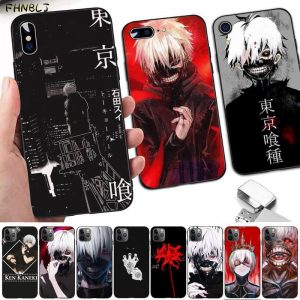 FHNBLJ Tokyo Ghoul Anime coque de téléphone noire en Silicone souple pour iphone 12pro max 8 7 6 - Tokyo Ghoul Merch Store