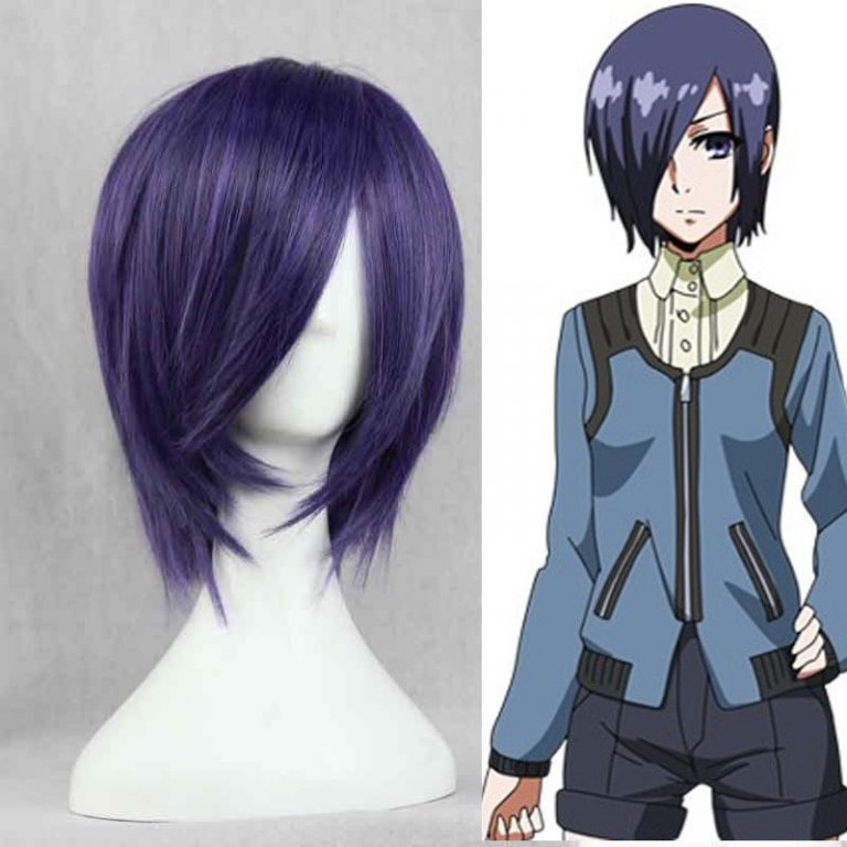 Tokyo Ghoul Cosplay Merch: Touka Kirishima Short Purple Hair Wig ...