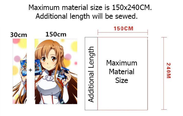 Maximum Length of anime bedding material