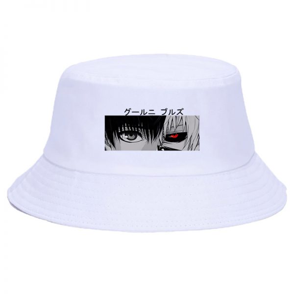 Tokyo Ghoul Kaneki Ken Eyes Anime Print Summer Hat Women Men Panama Bucket hat Cap The Design Flat Visor Harajuku Fisherman Hat